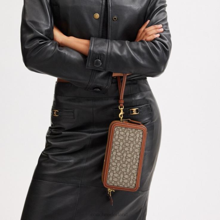 Coach vrouwen kira crossbodytas van micro-signatuurjacquard b4/cacao gepolijst amb 02264306