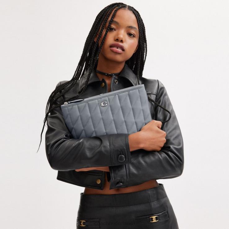 Coach vrouwen zakje 28 met kussenquilt lh/grijsblauw 02264309
