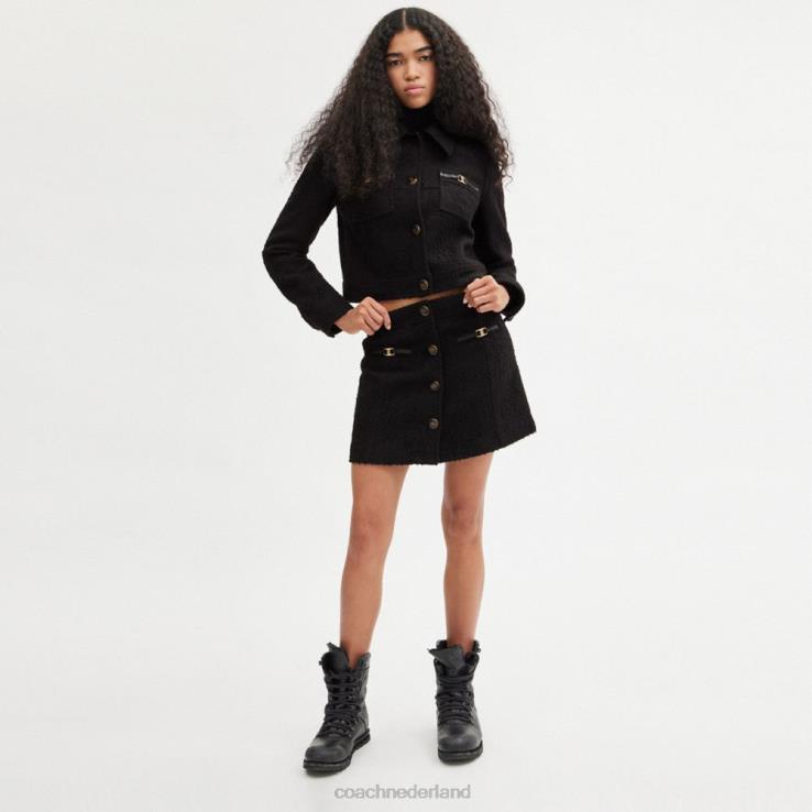 Coach vrouwen Bouclé minirok zwart 02264508