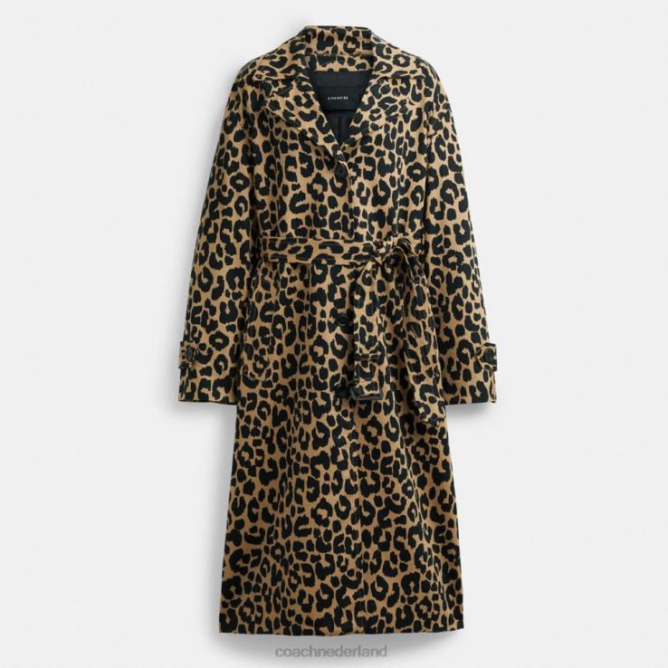 Coach vrouwen Oversized trenchcoat met luipaardprint luipaard 02264437