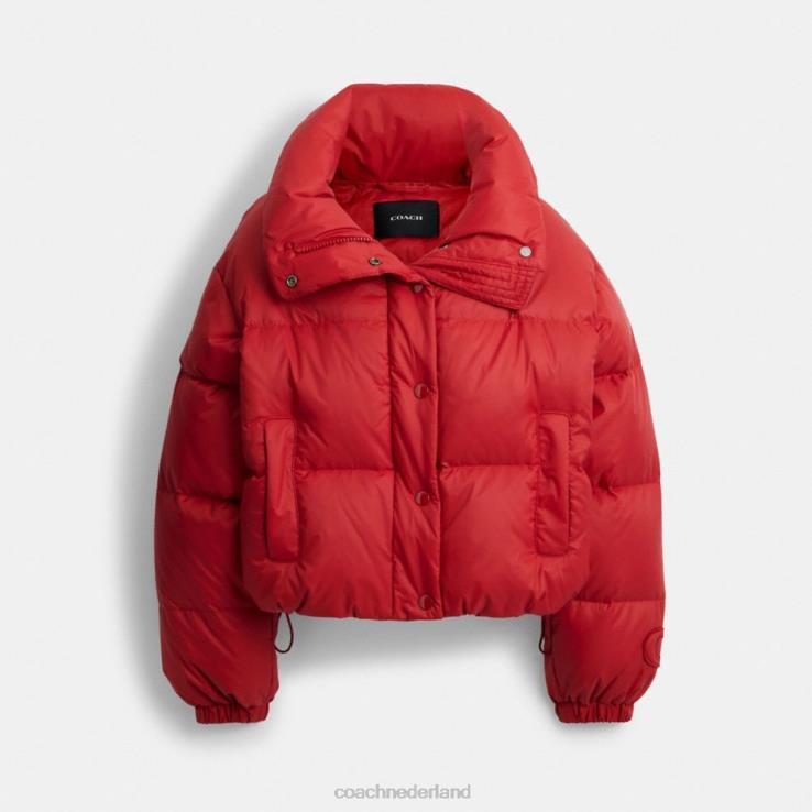 Coach vrouwen bijgesneden puffer rood. 02264444