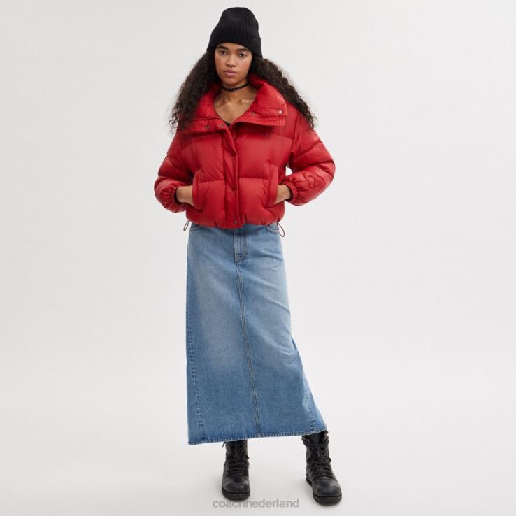 Coach vrouwen bijgesneden puffer rood. 02264444