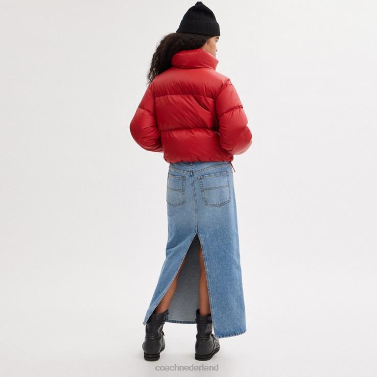 Coach vrouwen bijgesneden puffer rood. 02264444