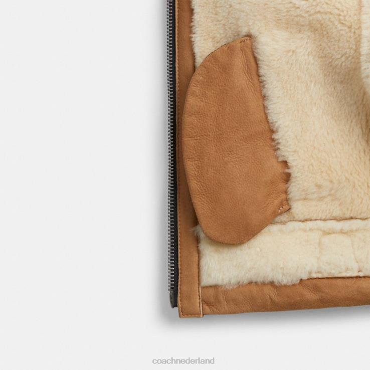 Coach vrouwen bijgesneden shearling vlieger bruin multi 02264456