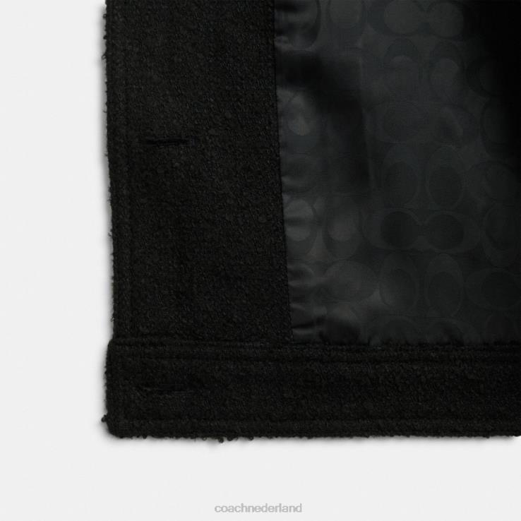 Coach vrouwen bouclé gekrompen jasje zwart 02264448