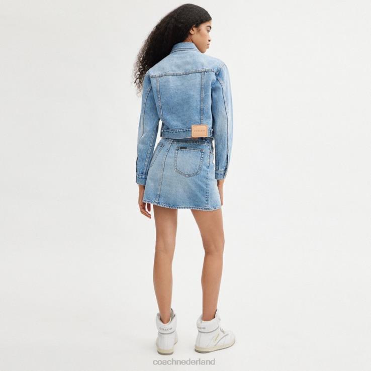 Coach vrouwen denim cropped jasje lichtblauw 02264445