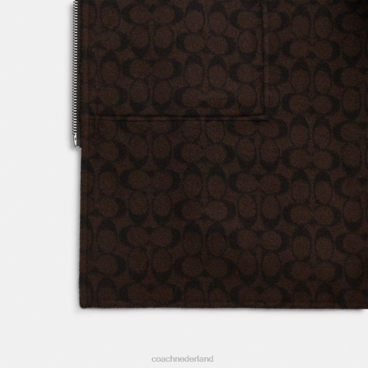 Coach vrouwen dubbele gezichtscape zwart 02264451