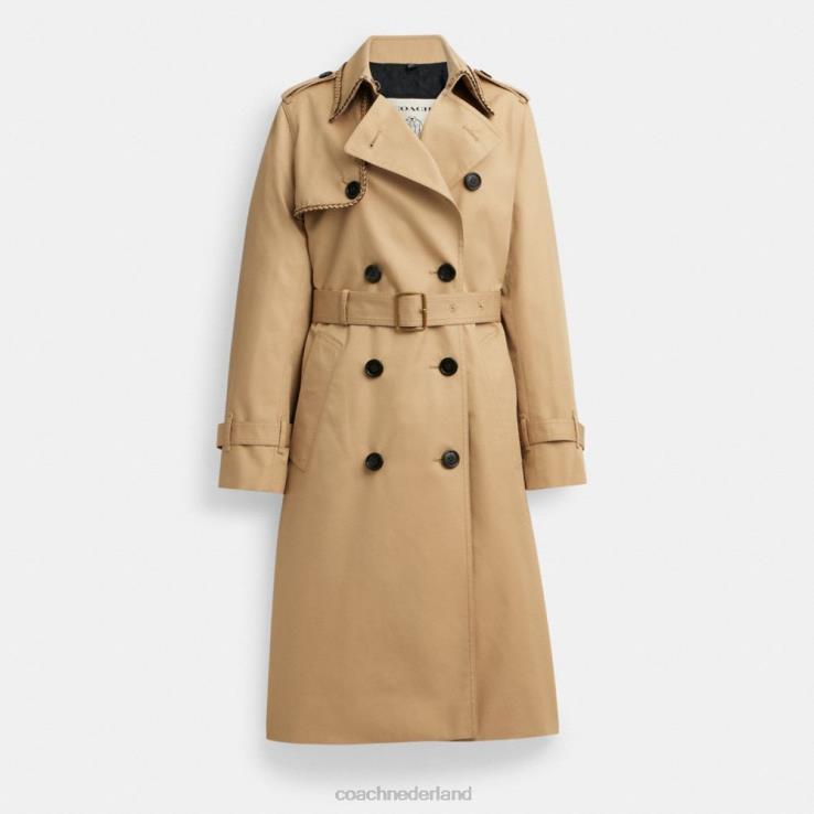 Coach vrouwen geul met gevlochten detail khaki 02264459