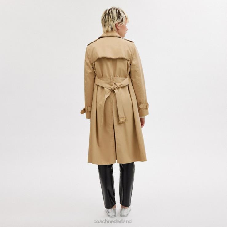 Coach vrouwen geul met gevlochten detail khaki 02264459