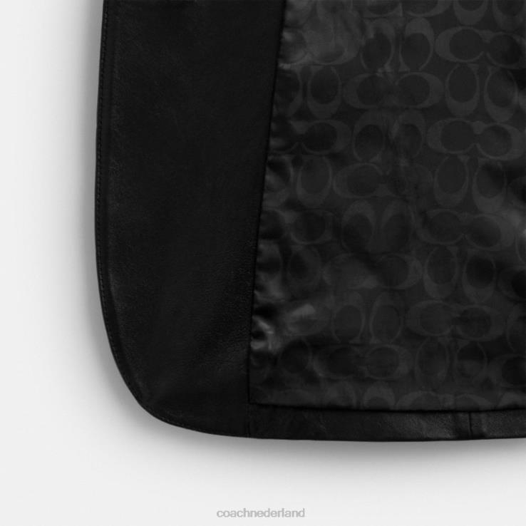 Coach vrouwen leren blazer zwart 02264432