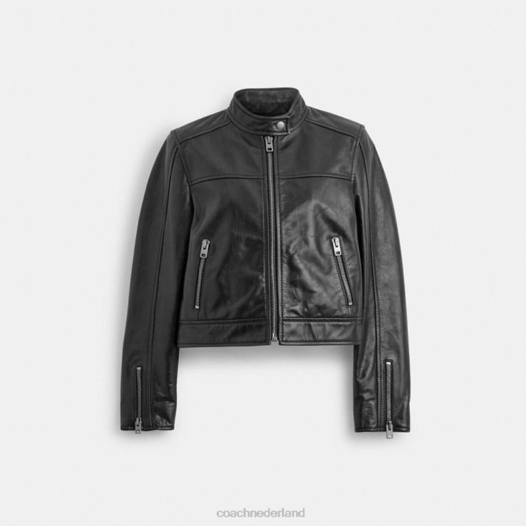 Coach vrouwen leren racejack zwart 02264436