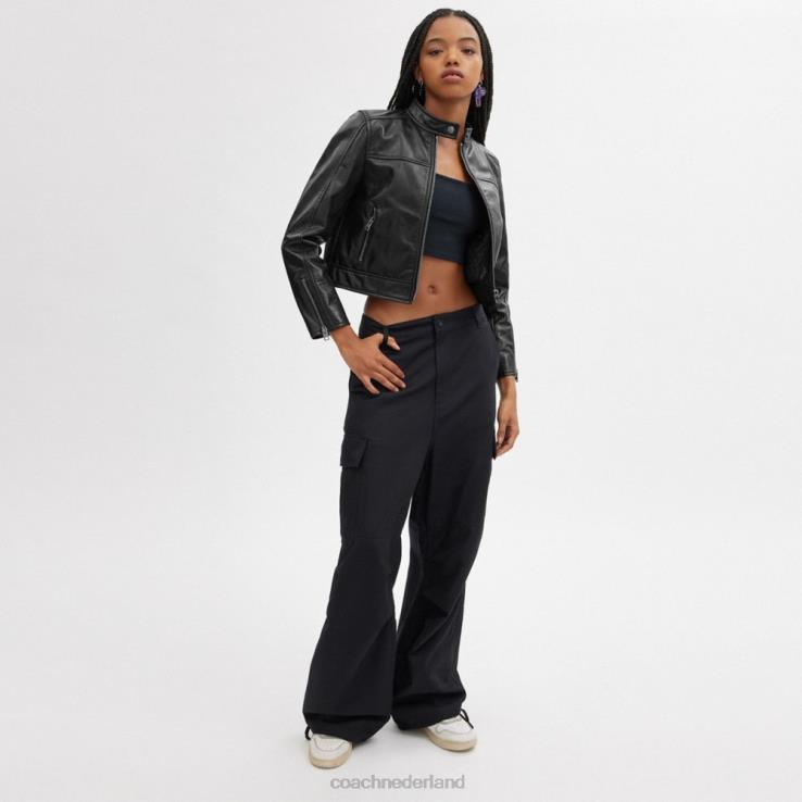 Coach vrouwen leren racejack zwart 02264436