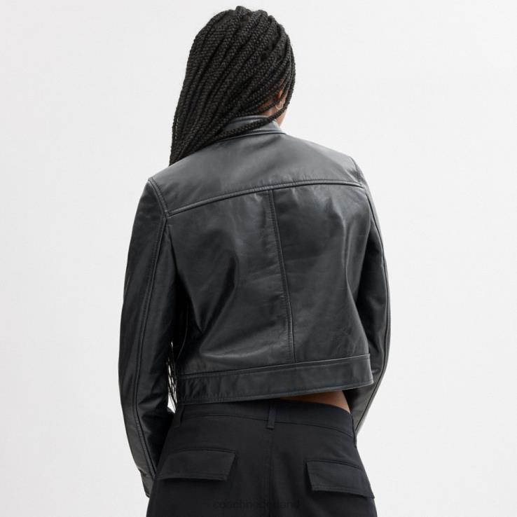 Coach vrouwen leren racejack zwart 02264436