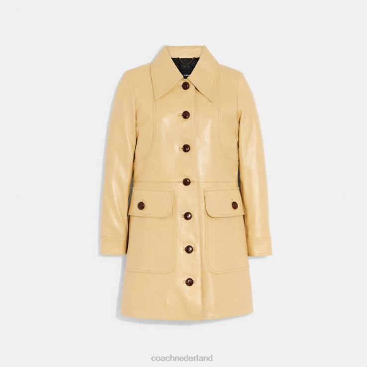 Coach vrouwen leren trenchcoat bruinen 02264466