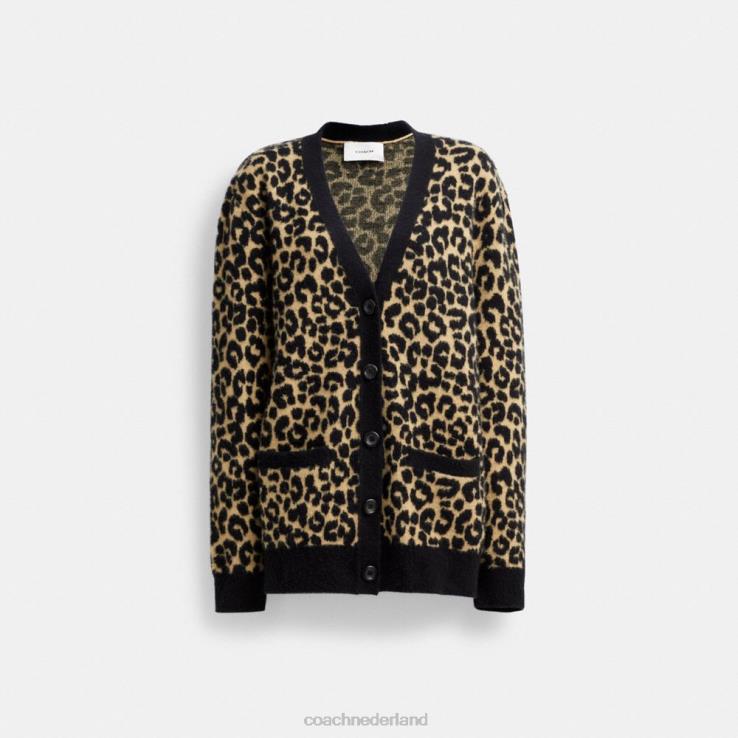 Coach vrouwen luipaard vest bruin multi 02264447