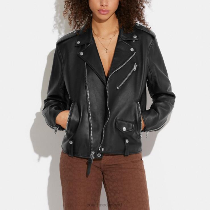 Coach vrouwen moto jas zwart 02264468