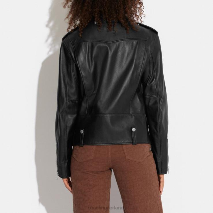 Coach vrouwen moto jas zwart 02264468