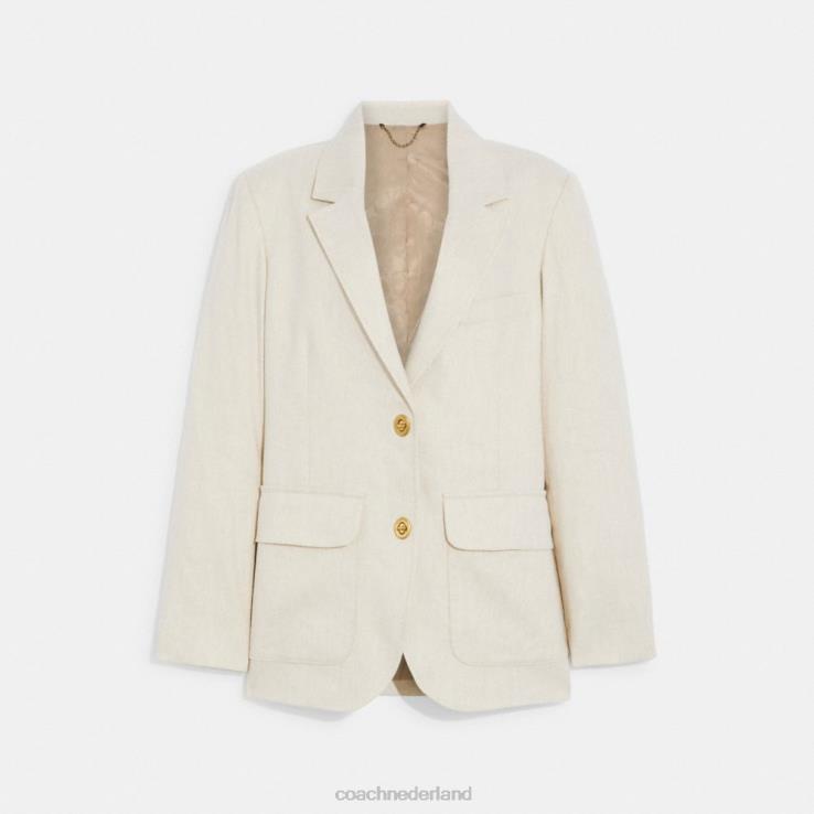 Coach vrouwen relaxte zomerblazer khaki 02264462