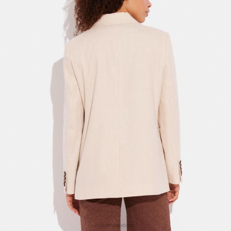 Coach vrouwen relaxte zomerblazer khaki 02264462