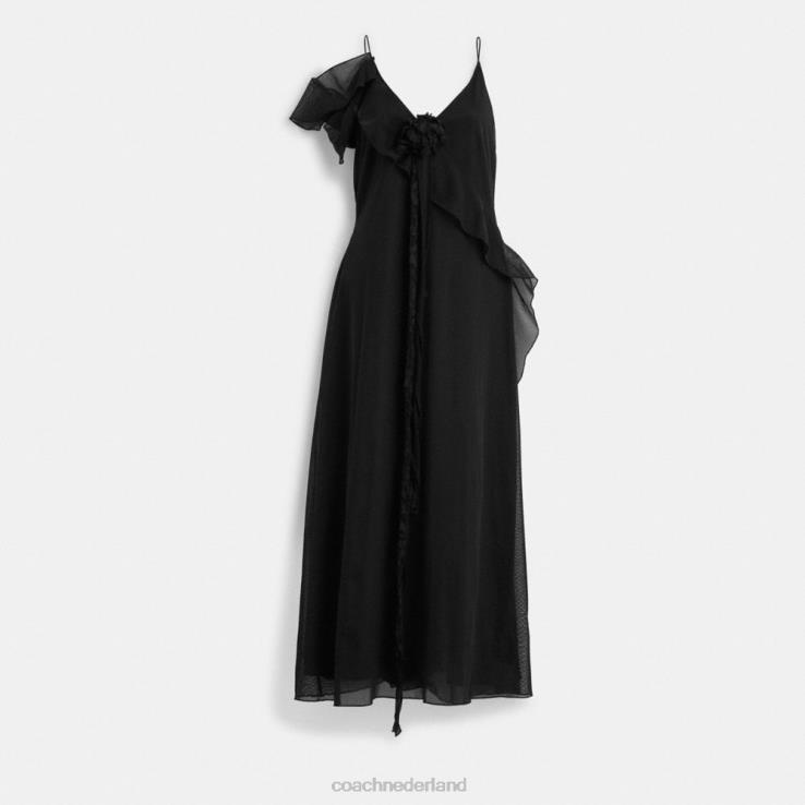 Coach vrouwen Tule jurk met ruches zwart 02264517