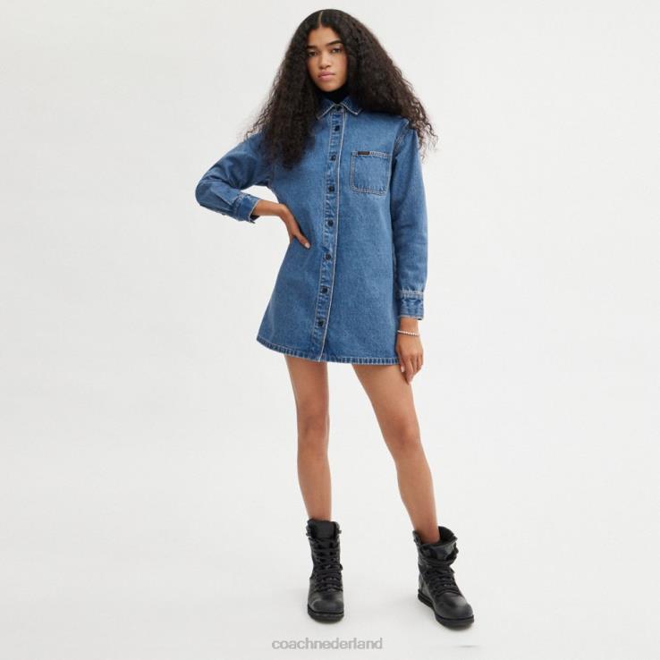 Coach vrouwen denim overhemdjurk Indigo blauw 02264521