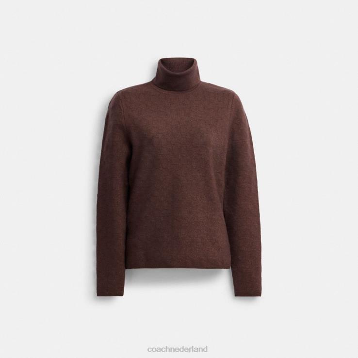 Coach vrouwen Kenmerkende coltrui van lurex bruin 02264478