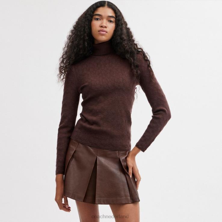 Coach vrouwen Kenmerkende coltrui van lurex bruin 02264478