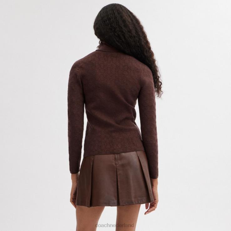 Coach vrouwen Kenmerkende coltrui van lurex bruin 02264478