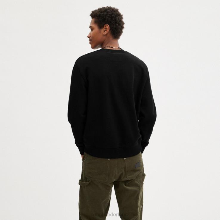 Coach vrouwen Sweatshirt met ronde hals en paard en wagen zwart 02264494