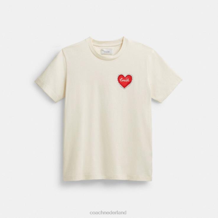 Coach vrouwen hart t-shirt wit. 02264470