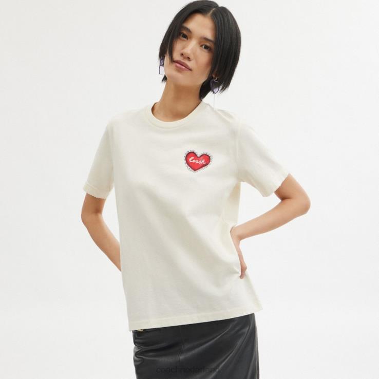Coach vrouwen hart t-shirt wit. 02264470