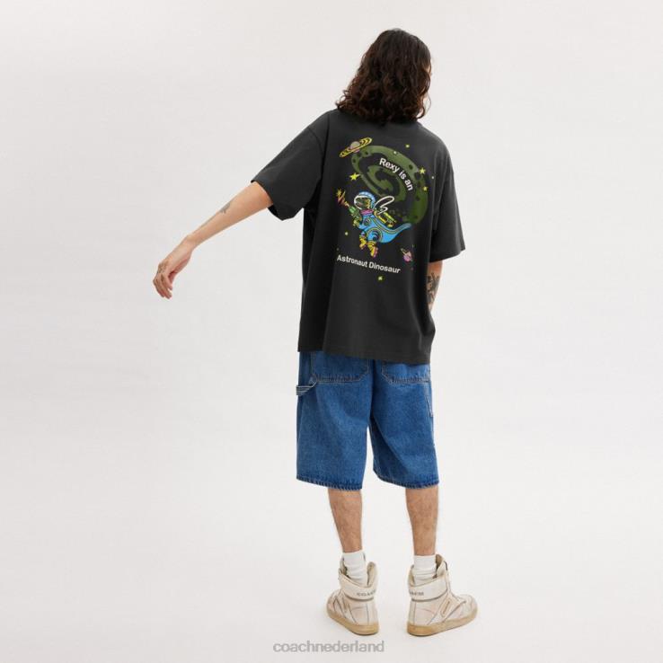 Coach vrouwen kosmische coach t-shirt zwart multi. 02264475