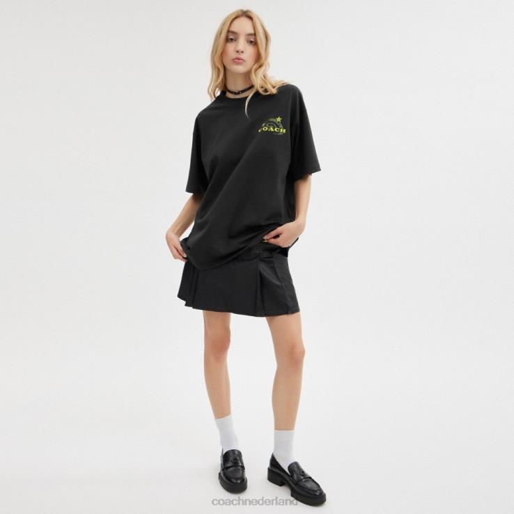 Coach vrouwen kosmische coach t-shirt zwart multi. 02264475
