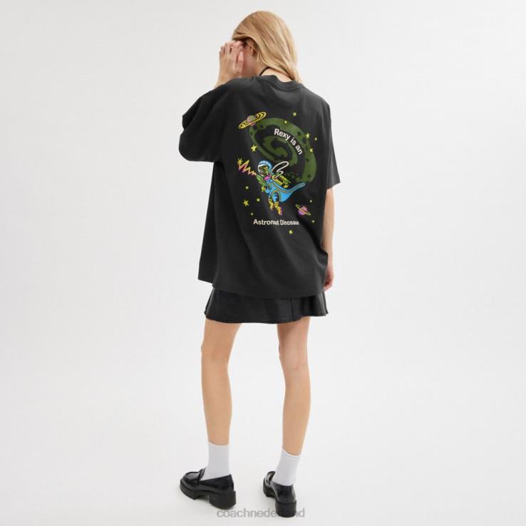 Coach vrouwen kosmische coach t-shirt zwart multi. 02264475