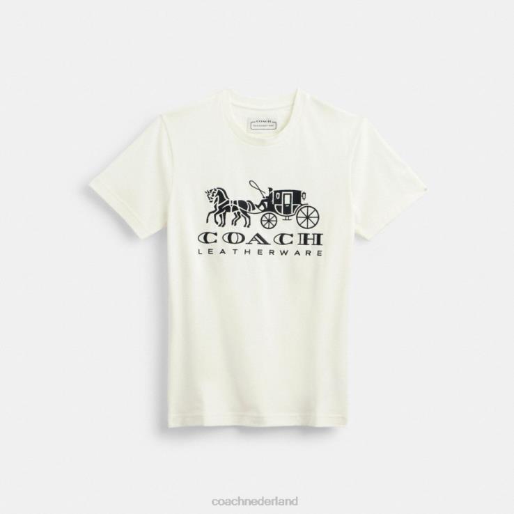 Coach vrouwen paard en wagen t-shirt wit. 02264493