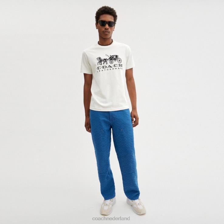 Coach vrouwen paard en wagen t-shirt wit. 02264493