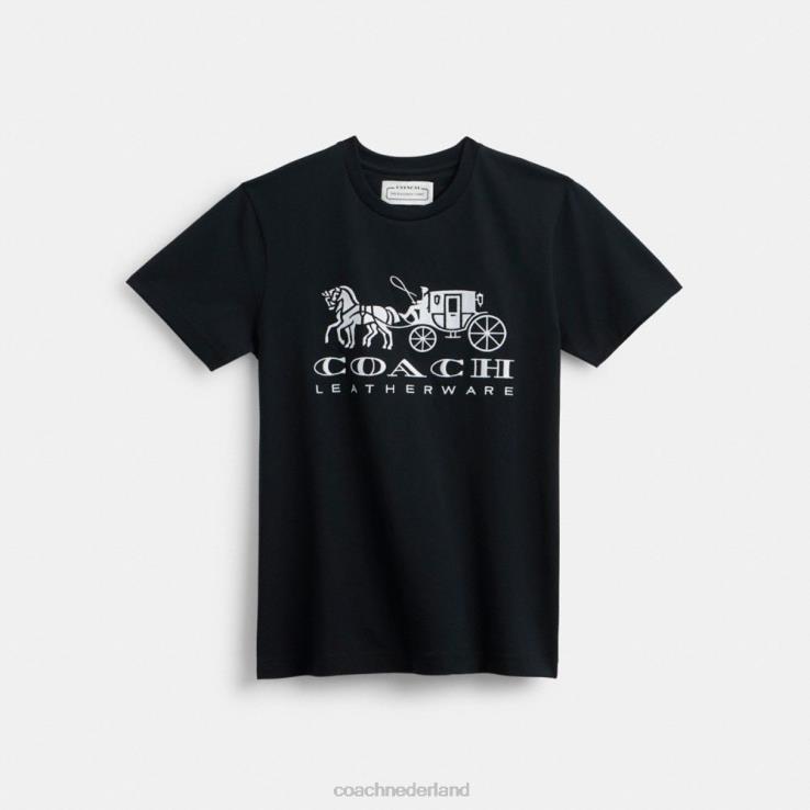 Coach vrouwen paard en wagen t-shirt zwart 02264492