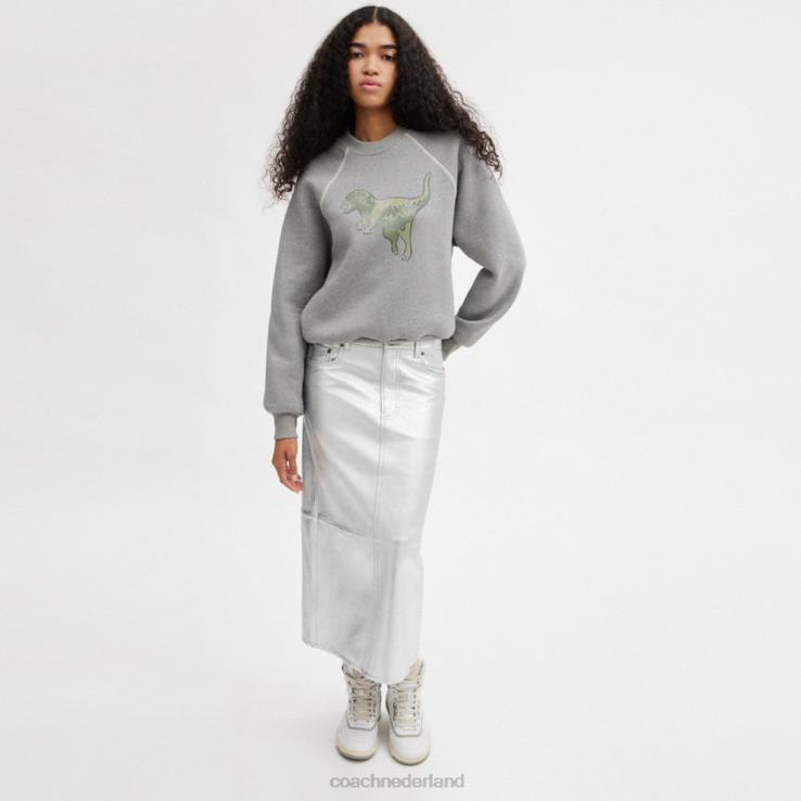 Coach vrouwen rexy sweatshirt met ronde hals grijs 02264483