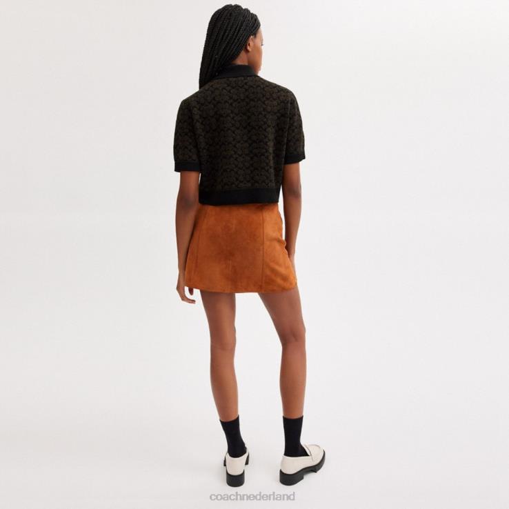 Coach vrouwen sportieve cropped polo bruin 02264498