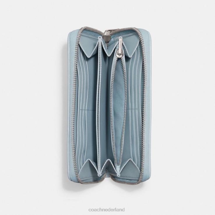 Coach vrouwen Accordeon portemonnee met ritssluiting van kenmerkend denim lh/lichtblauw 02264324