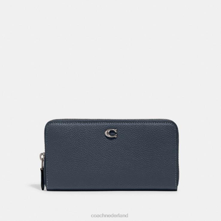 Coach vrouwen accordeon portemonnee met ritssluiting l/denim 02264320