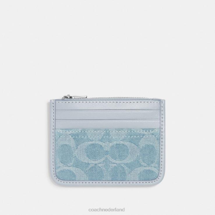 Coach vrouwen Ritskaartetui van kenmerkend denim lh/lichtblauw 02264385