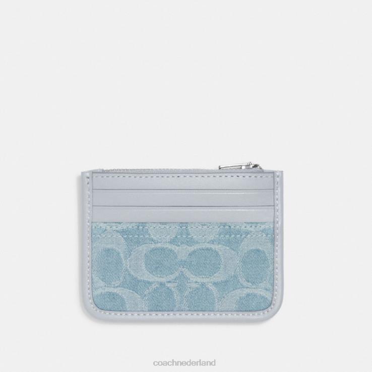 Coach vrouwen Ritskaartetui van kenmerkend denim lh/lichtblauw 02264385
