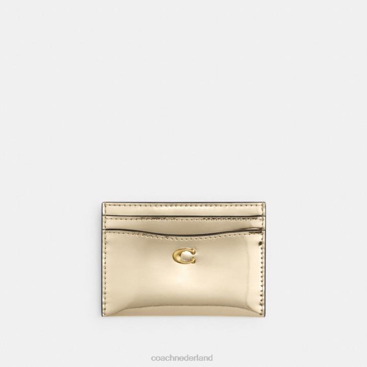 Coach vrouwen essentieel kaartetui in zilver metallic b4/goud 02264372