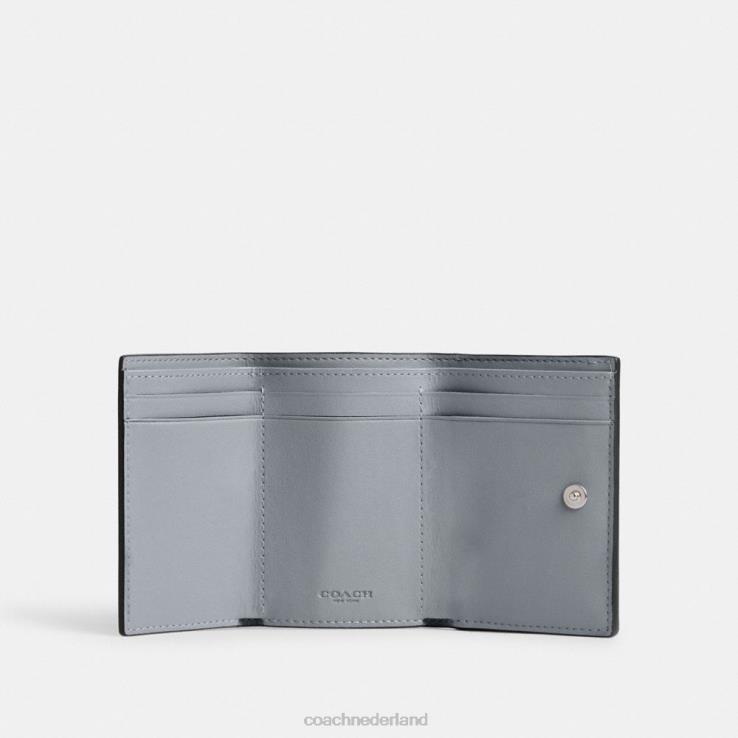 Coach vrouwen essentiële mini driebladige portemonnee lh/grijsblauw 02264352