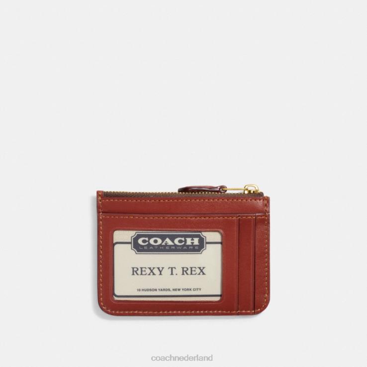 Coach vrouwen Mini skinny identiteitskaarthouder van kenmerkend canvas b4/bruin roest 02264337
