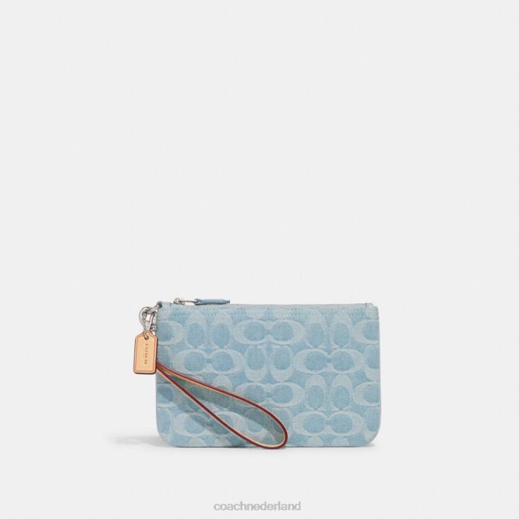 Coach vrouwen klein schoudertasje van kenmerkend denim lh/lichtblauw 02264364