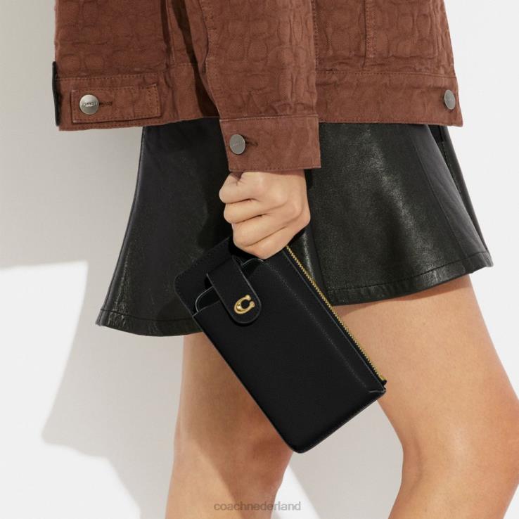 Coach vrouwen essentiële telefoon portemonnee b4/zwart 02264389