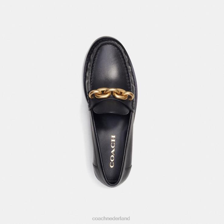 Coach vrouwen jess loafer zwart goud 02264398