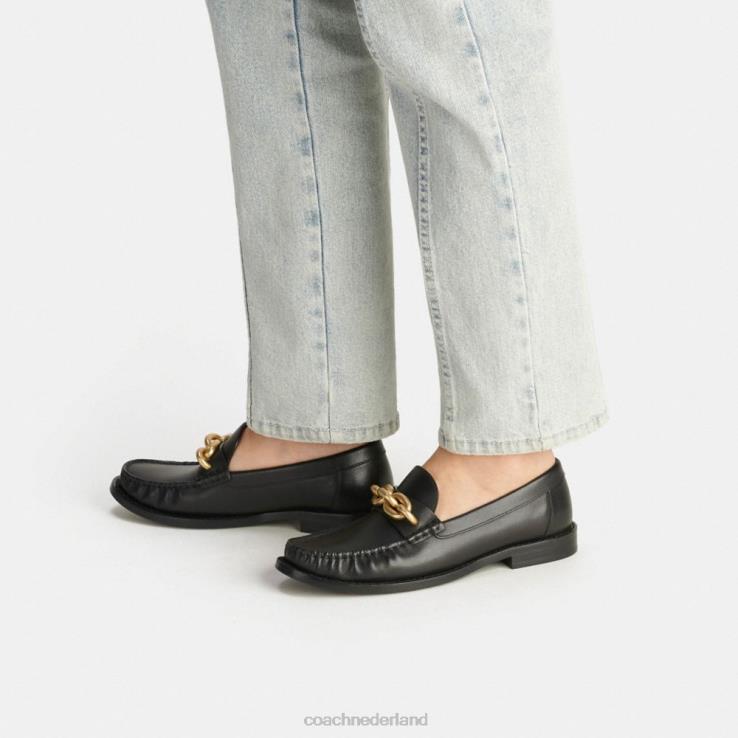 Coach vrouwen jess loafer zwart goud 02264398
